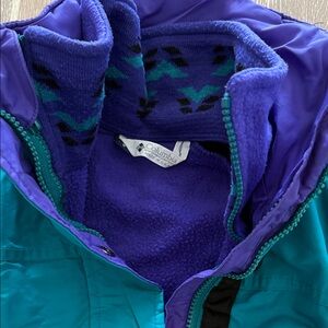 Columbia Women’s' Vibrant Purple and Teal Puffer Jacket 2 in 1